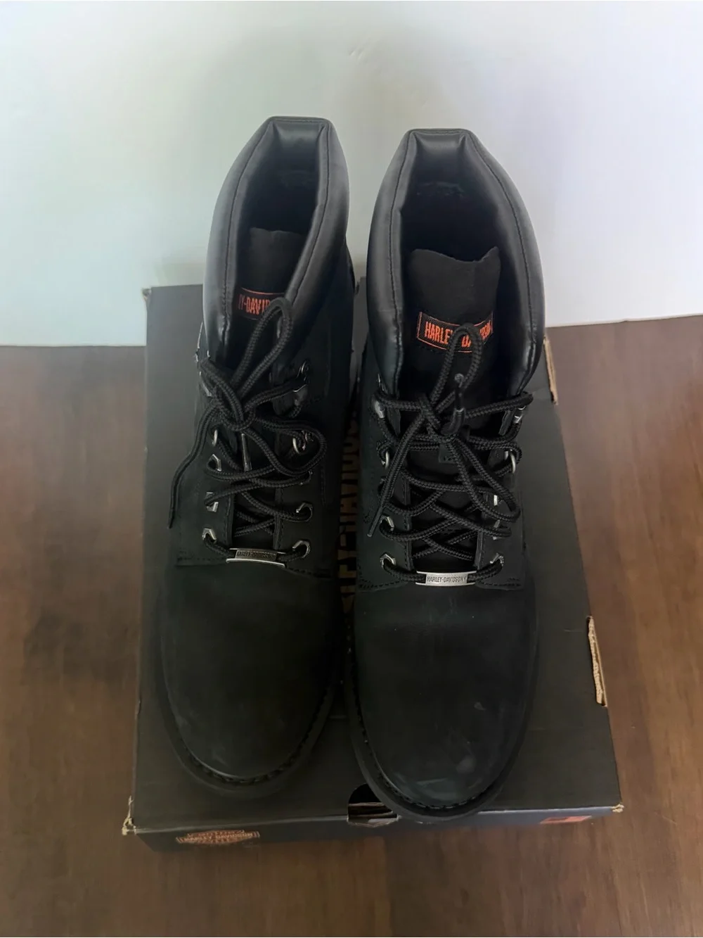 Harley-Davidson Men's Black Lace-Up Ankle Boots Size 11